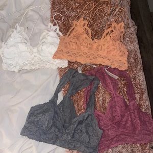 Set of 4 Free People Bralettes- all size Small